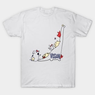 Brontosaurus and Vegan Friends T-Shirt